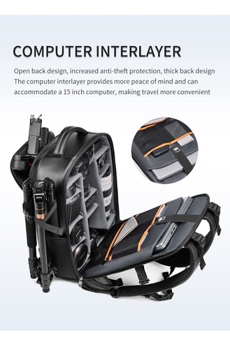 Bolsa para cámara DSLR SLR Mochila Impermeable Equipaje de viaje Mochila - Imagen 14 de 23