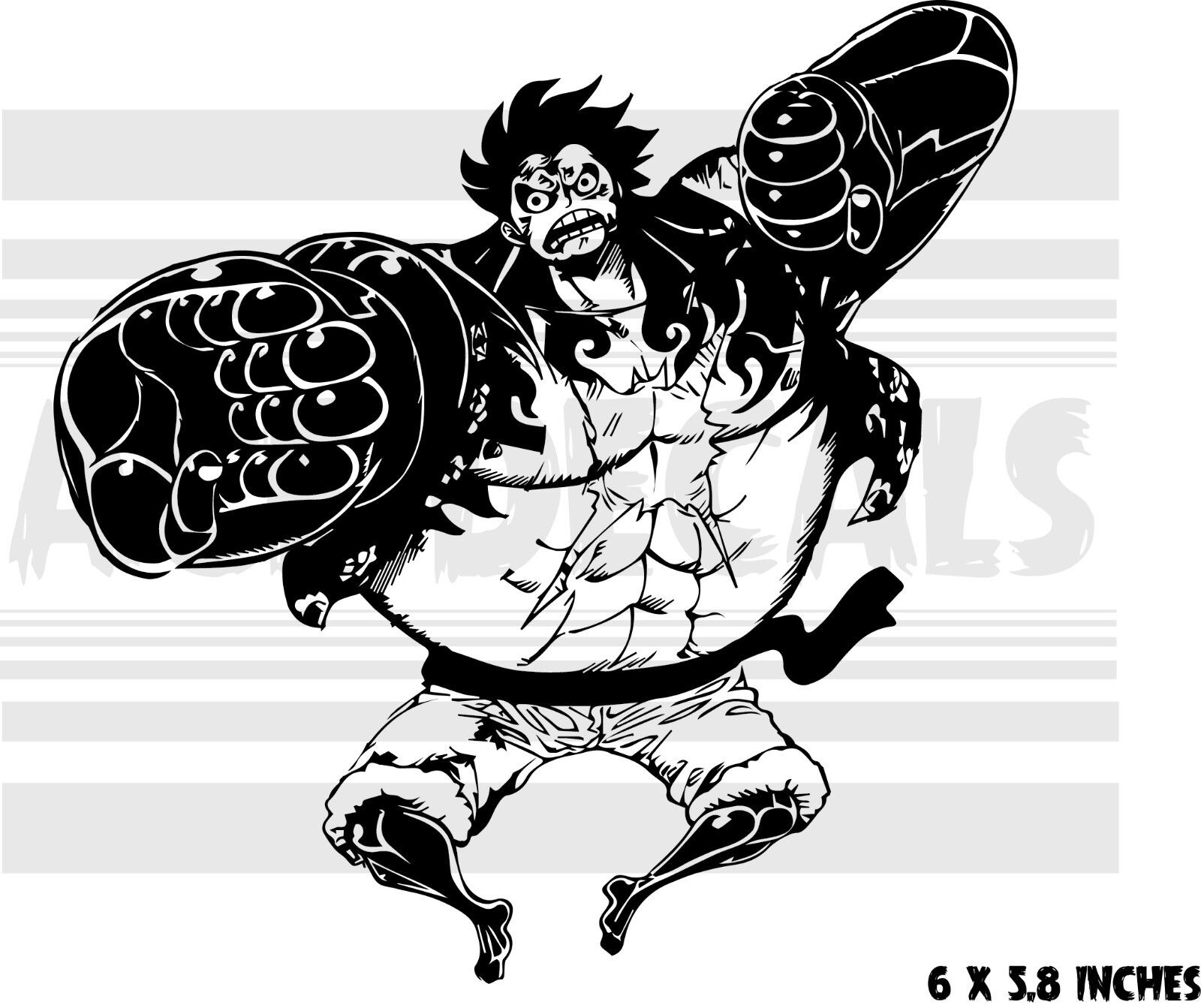 Luffy using gear fourth in one color background