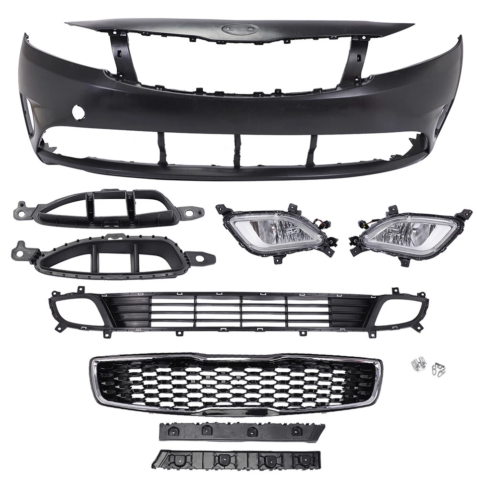 NEW Front Bumper Cover Grille Assembly Kit Fit For 2017 2018 Kia Forte Foto 2 de 4