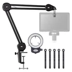 TOMLOV Flexible Arm  for Digital Microscope Adjustable Stand + 144 LED Ring Lamp