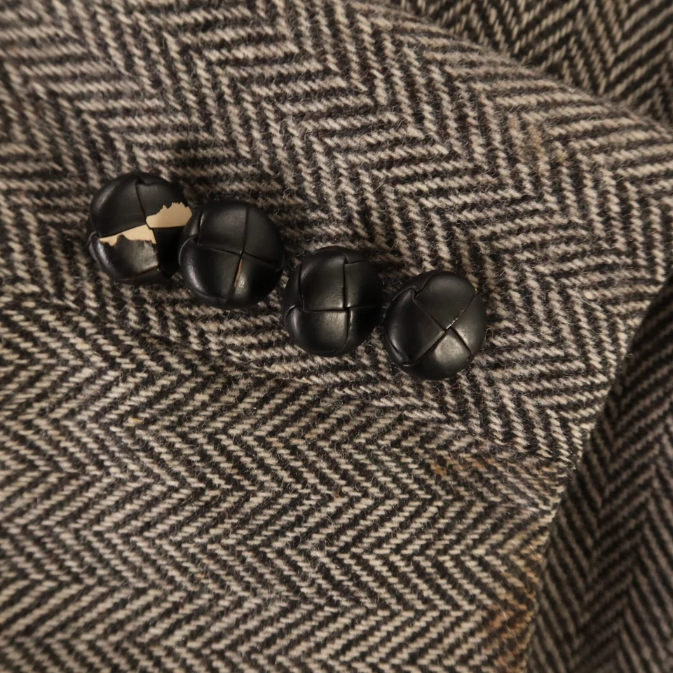 VTG Tweed Jacket M Gray Black 100% Wool Lambswool Blazer Sport Coat 42S - Image 4 of 4