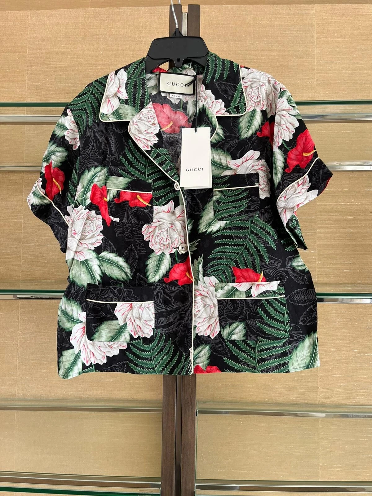 Gucci, chemise soul hawaïenne florale multicolore neuve avec étiquettes 46