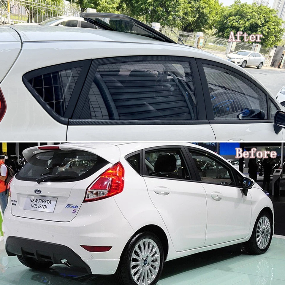 Superposición de apagón de eliminación de cromo para Ford Fiesta 2009-2014 moldura de ventana Foto 2 de 4