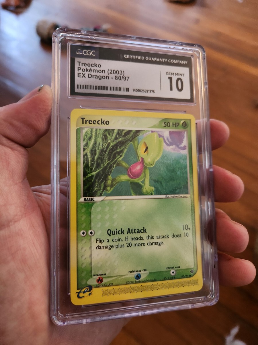 POP 19) CGC 10 GEM MINT 2003 Pokemon EX Dragon 80/97 Treecko Card