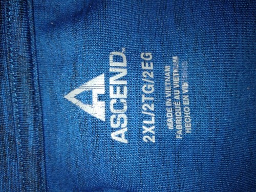 Ascend Shirt Adult Mens 2XL XXL Blue Long Sleeve Outdoor Activewear - Picture 5 of 7