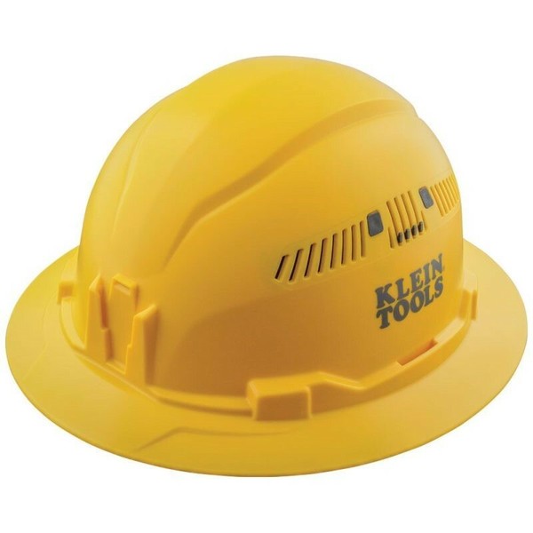 Klein Tools 60262 Yellow Vented Full Brim Hard Hat for sale online eBay