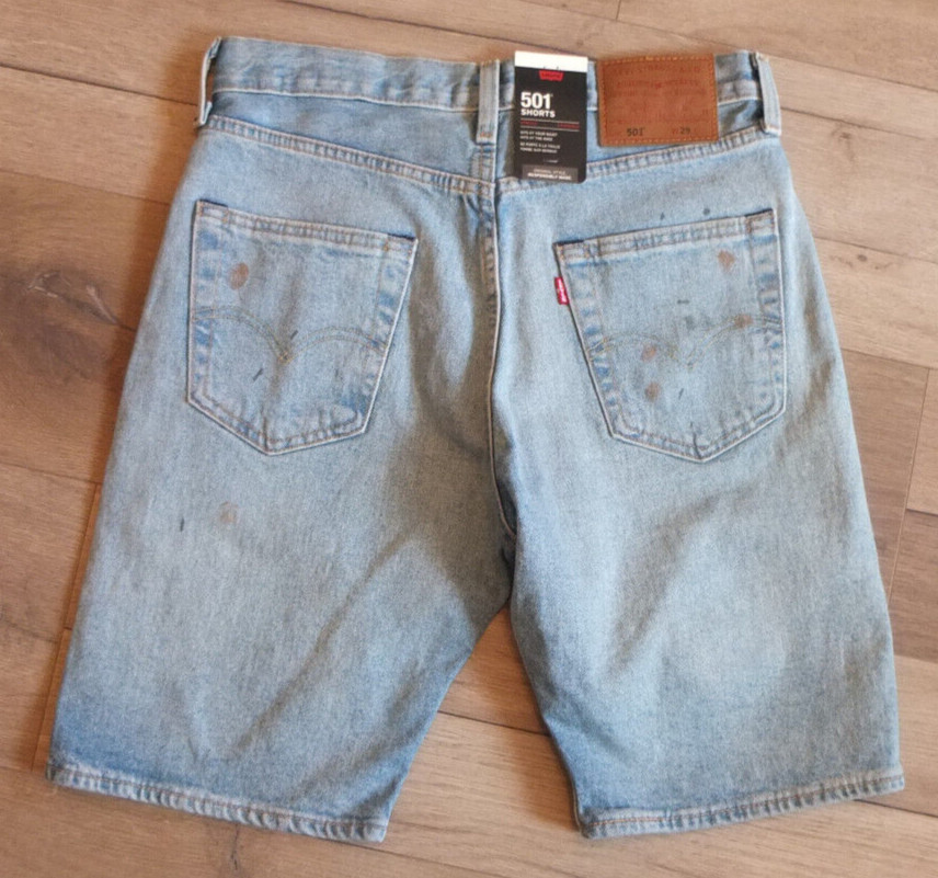 Levi's 501 Premium Cool Stretch Bermuda Shorts Size W 29 New Blue image 8