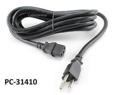 10ft AC Power 14 Gauge IEC C13 to NEMA5-15p 3-Conductor PC Power Cable / Cord