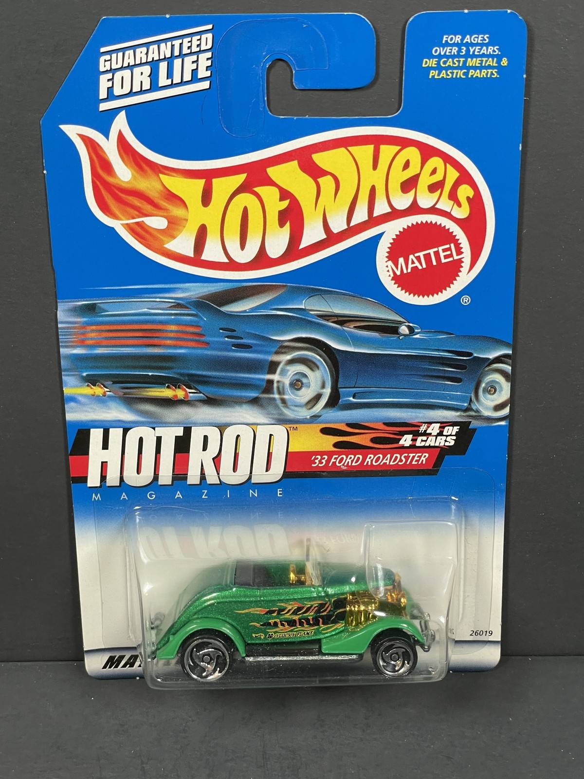 HOT WHEELS 2000 33' Ford Roadster  #4/4 , Green, Hot Rod Mag, Col#8 Sawblade