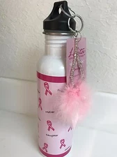 LOLITA COOL CANTEEN Water Bottle PINK RIBB Hand Painted Stainless Steel   -  NEW