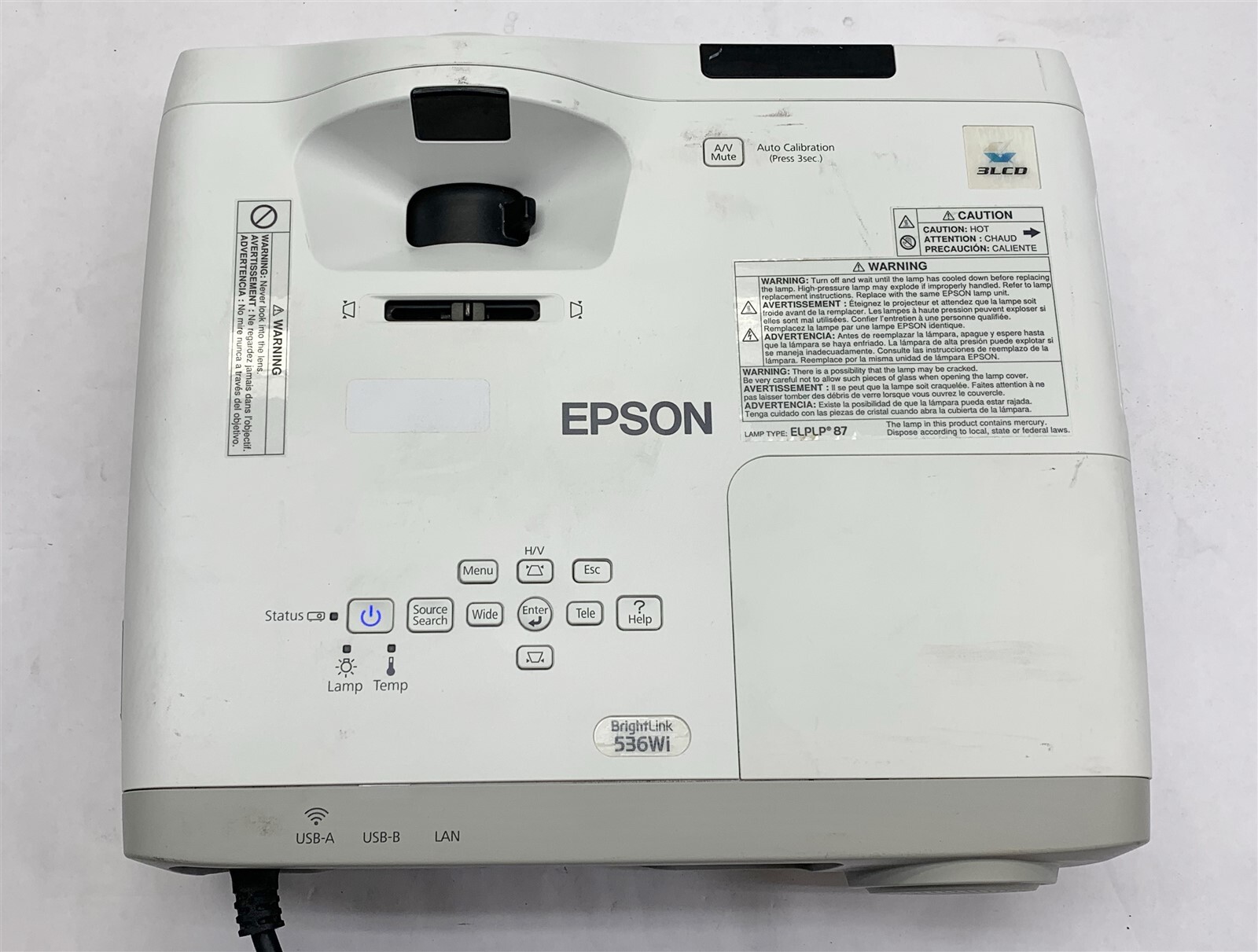 Epson BrightLink 536Wi WXGA 1280*800 3400Lumens 3LCD Projector *under