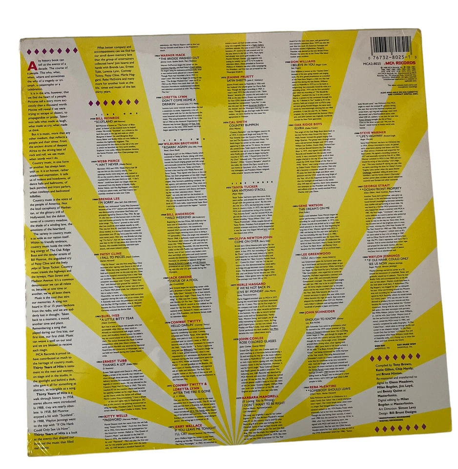 30 Years of Hits LP MCA Records 1988 Country 2 LP Set MCA2-8025 Sealed Foto 2 de 4
