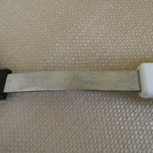 Robinson Nylon Slotted Spoon 11.5" w/White Plastic Handle Made in USA - Picture 3 of 5