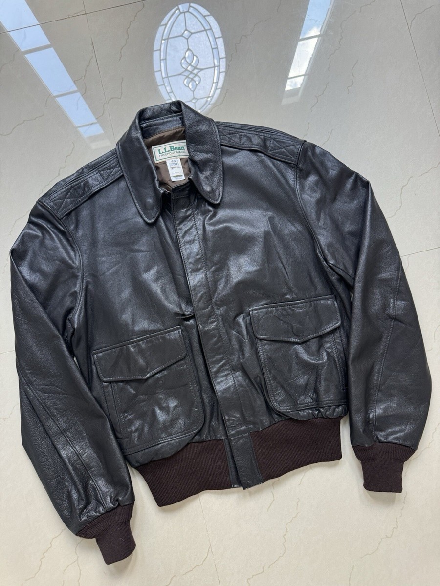 Vintage LL Bean Leather Bomber Jacket SIZE 40 Made In USA Vintage LL Bean Leather Bomber Jacket SIZE 40 Made In USA