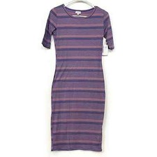 LuLaRoe Julia Bodycon Dress XS NWT Purple/Blue Striped Women’s 2-4
