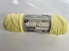MAXI-CORD Twisted HERCULON Macrame Yellow Cord 100 Yards 6mm NEW Vintage