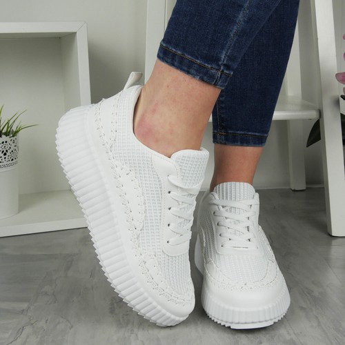 Zapatillas Zapatos Tenis Plataforma Damas Con cordones Cómodas Clásicas Bombas Mujeres Tallas - Imagen 2 de 18