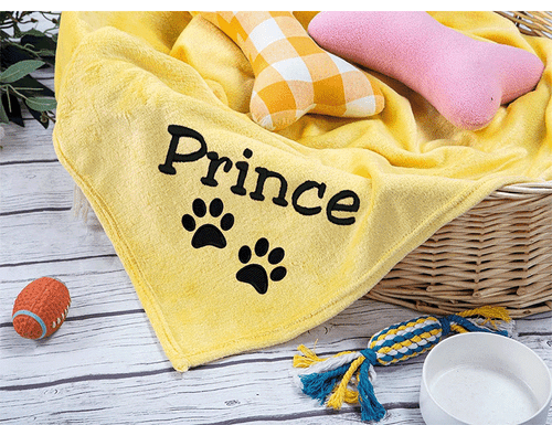 Custom Personalised Embroidered Name Flannel Dog Cat Pet Bed Blanket Throw Gift - Picture 6 of 16