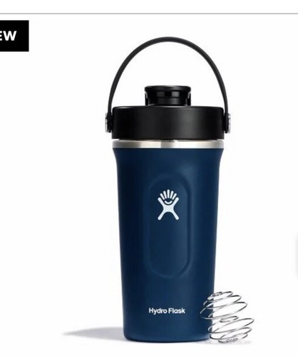 Hydro Flask 24 oz Insulated Shaker Bottle Mixer Smoothie Protein Shake Indigo