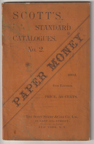 Scott's paper money catalog No.2 1894 colonial, continental, Fractional  note