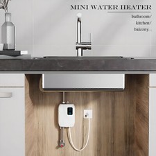 Electric Tankless Instant 3KW Hot Water Heater Under Sink Tap Kitchen BathRoom