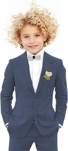 Boy Summer Lightweight Linen Suit Set Blazer Pants Cute Stylish for Wedding Ring - Picture 30 of 36
