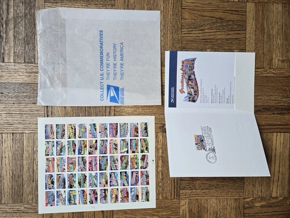 Greetings from America 37c Sheet Block 50 Stamps 1st Day 2002 NH 50 States  - Image 4 of 4