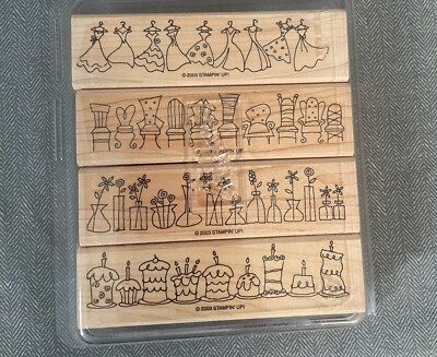 Stampin UP! Retired 2003 "Simply Sweet" set of 4 Wood stamps - New | eBay
