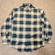 Pendleton Mason Flannel Shirt Men  s Medium Blue Plaid Button Down