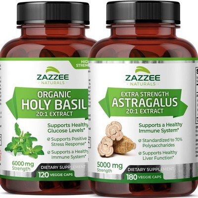 Extra Strength Astragalus Root & Organic Holy Basil Tulsi Extract - Immune Suppo