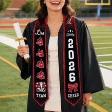 Custom Cheerleading Sash for Senior Night, Class of 2026 Cheerleader Graduation