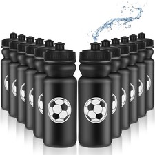12 Pack Soccer Water Bottles Bulk 20 oz Reusable Squeeze Water Bottles Plasti...