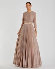 MAC DUGGAL 30700 Pink Shimmering Pleated A-Line Gown