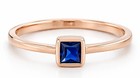 GENUINE 0.18 Cts BLUE SAPPHIRE SOLITAIRE RING 14K ROSE GOLD PLATED (.925) - NWT — photo 2
