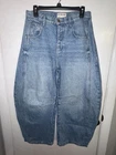 We The Free Good Luck Mid-Rise Barrel Jeans Free People Light Wash Denim Size 28