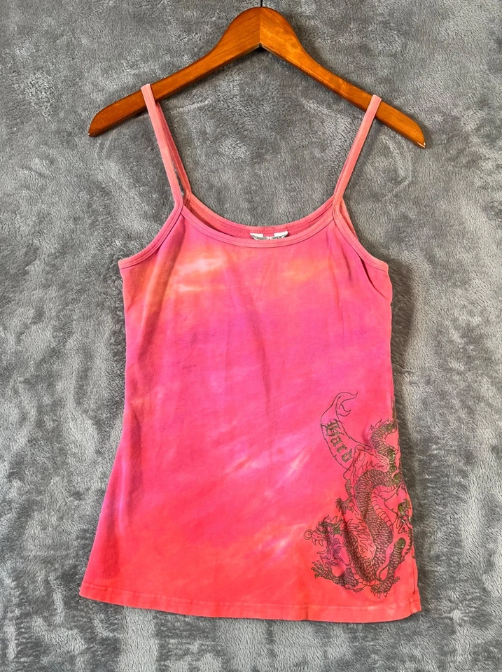 Sujetador deportivo Hard Tail Forever para mujer rosa medio tie dye gráfico dragón Foto 3 de 4