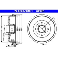 Bremstrommel ATE 24.0220-3010.1 (2 Stk.) FüR Renault Kangoo Rapid