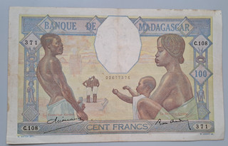 Madagascar 100 francs 1937 see other sales
