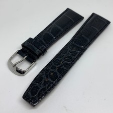 LINKS OF LONDON Men's Black Croc Crackle Silver Buckle Watch Strap NEW RRP45