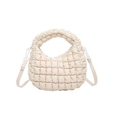 Small Quilted Bubble Bag Lightweight Puffer Handbag Soft Down Cotton Padded S...