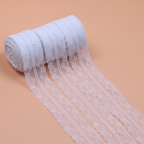 3 rollos de cinta decorativa suministros artesanales encaje novia ganchillo adorno nupcial - Imagen 5 de 11