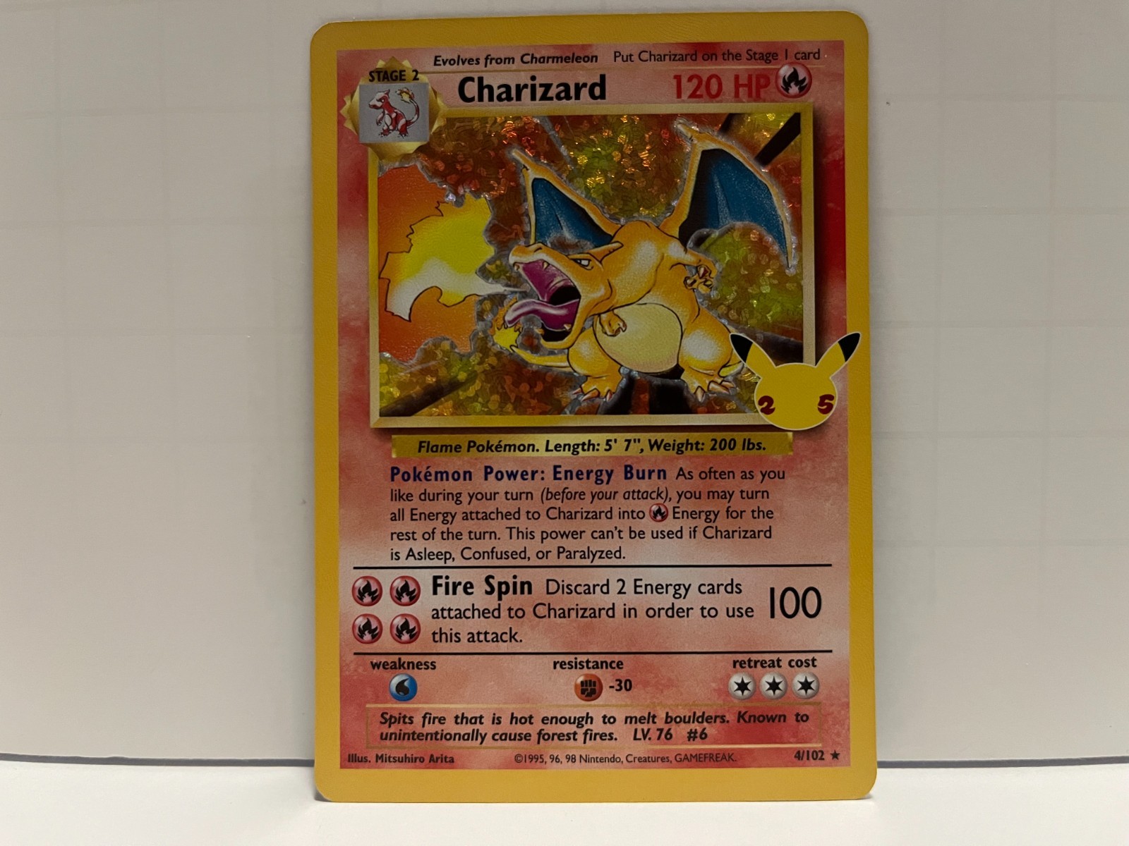 x1 NM Charizard 4/102 Celebrations: Classic Collection Holo