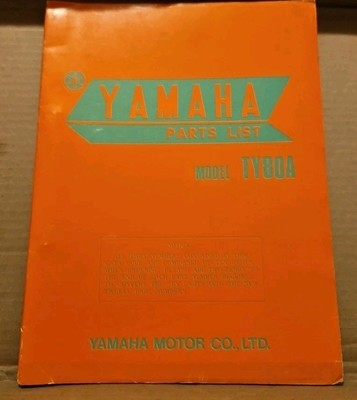 #ad Yamaha parts manual TY80A first edition 1973 $20.00