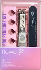 Flowery Pro Pedicure Tool Kit to Trim, Smooth, Shape & Shine Finer & Toe Nails