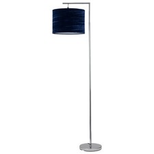 Modern Angled 163cm Floor Light Standard Lamp Navy Blue Crushed Velvet Shade