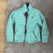 The North Face Kids Reversible Insulated Jacket Mint Green Full Zip Size 7/8