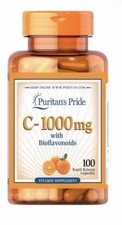 Puritan's Pride Vitamin C 1000mg Bioflavonoids Rose Hips 100 Capsules