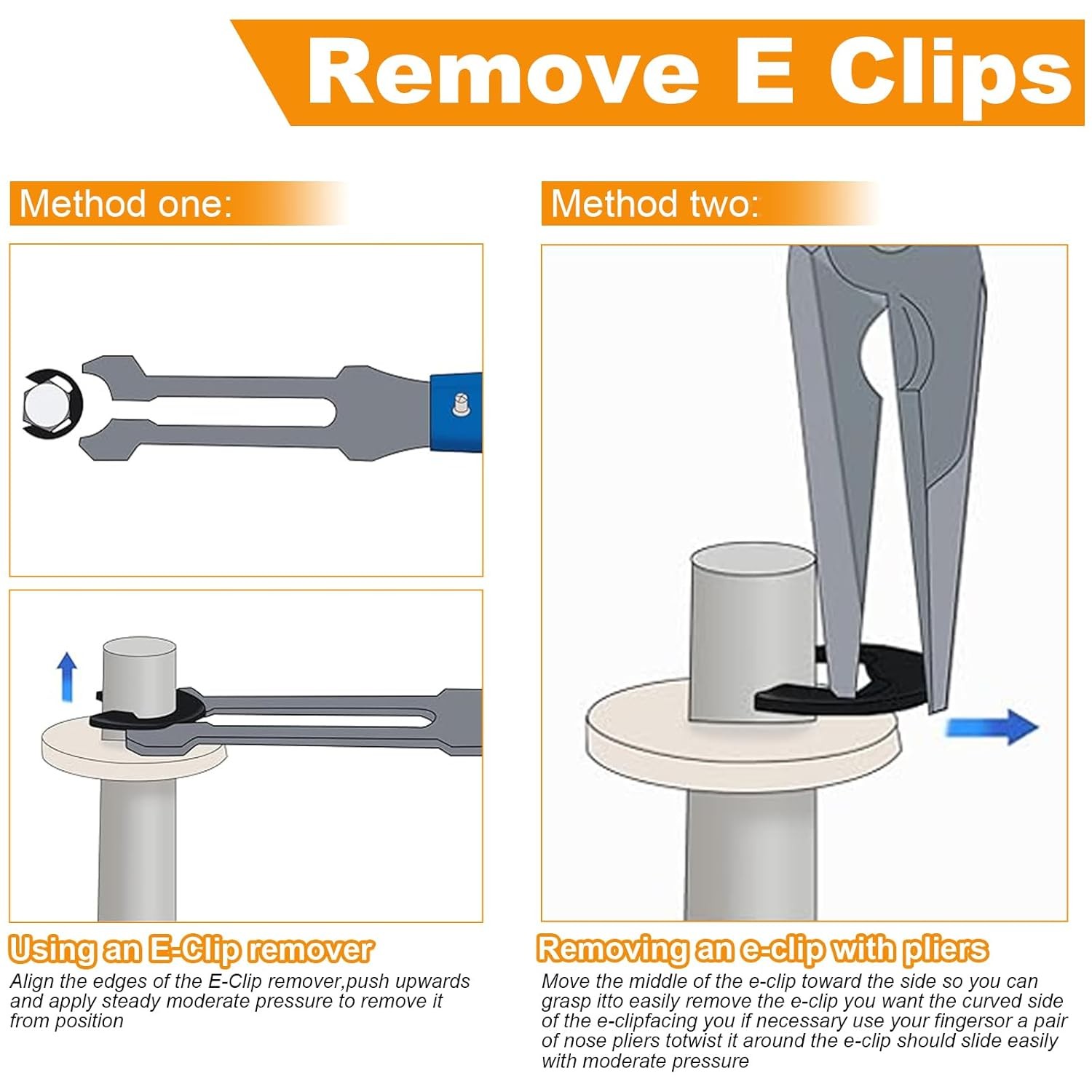 200Pcs M5 E-Clip Circlip 5mm External Retaining Rings,Juvielich 304 Stainless St
