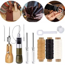 Leather Sewing Kit With Speedy Hand Stitcher Sewing Awl Waxed Thread Repair Tool