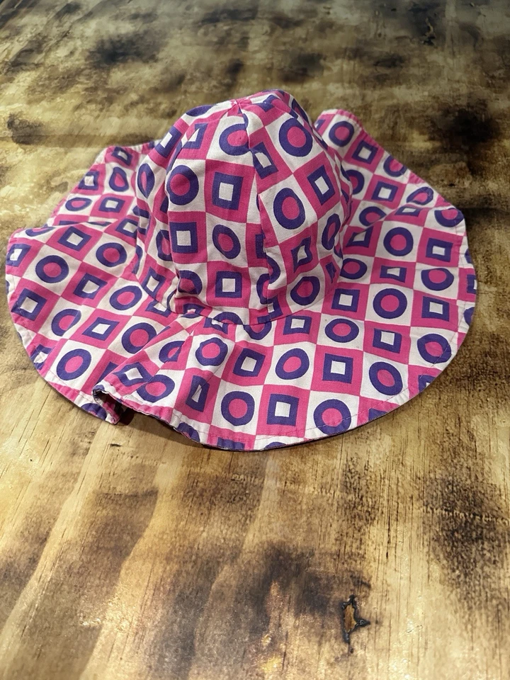 Sombrero de cubo vintage para mujer púrpura colorido años 70 60 hippie retro formas trippy Foto 3 de 4